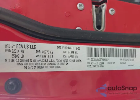 2015 Chrysler 300 300S z USA, uszkodzony, nr VIN 2C3CCABG5FH808342